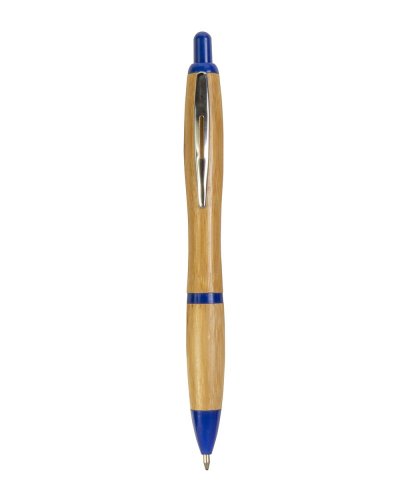 Penna a scatto in bamboo Blu Royal