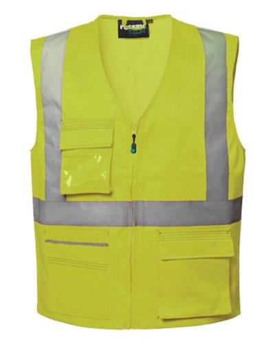 Gilet Lucentec con porta badge e tasche Classe 2 Giallo