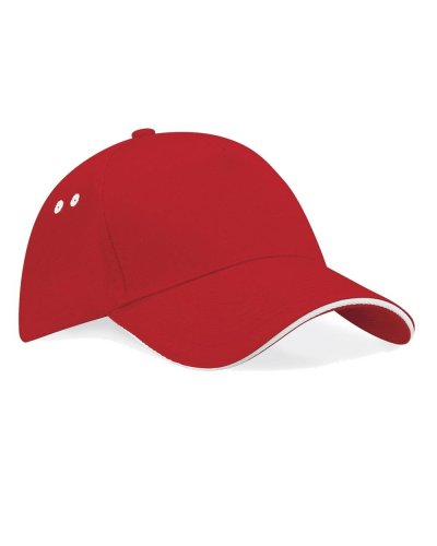 Cappellino Ultimate 5 panel - visiera "sandwich" Classic Red/White