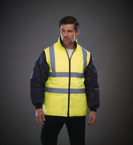 Giacca trapuntata fluo impermeabile EN 471 Classe 2