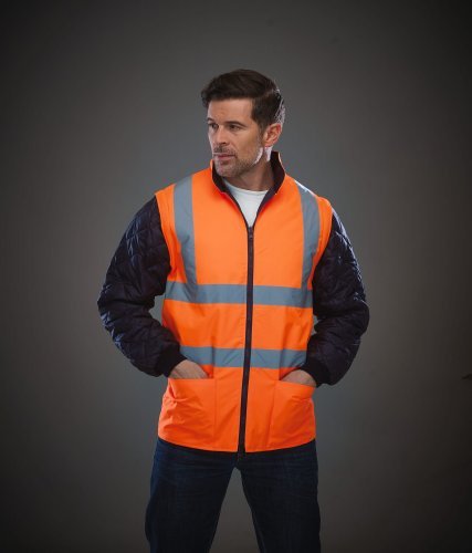 Giacca trapuntata fluo impermeabile EN 471 Classe 2