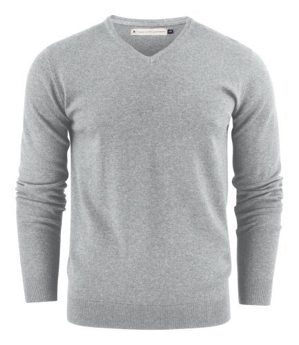 Ashland Pullover Uomo Scollo a V, 100% Cotone, Maglia Grigia