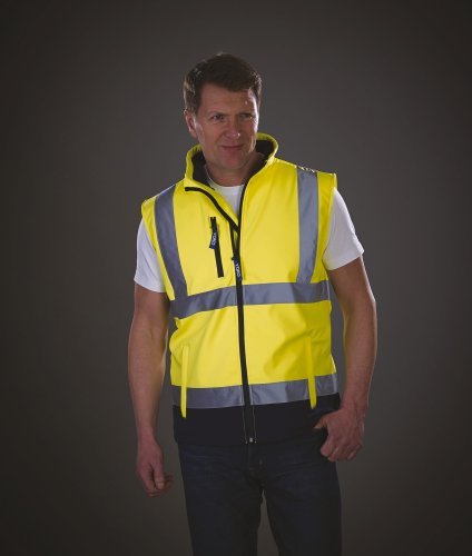 Gilet Softshell Fluo EN 471 Rifrangente Impermeabile Poliestere