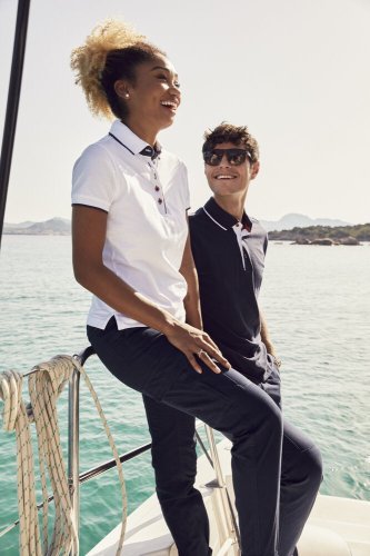 Polo Donna Seattle 100% Cotone, Colletto Contrasto, Regular Fit