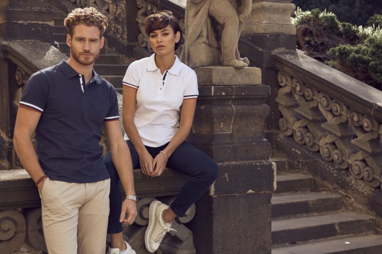 Polo Uomo Newton Slim Fit Cotone 190g Tricolore Ricamata