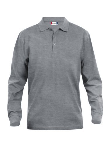 Polo Lincoln uomo slim-fit, cotone pettinato 200g, manica lunga