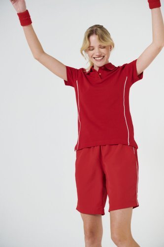 Polo donna Alpena slim fit cotone 200g profili contrasto