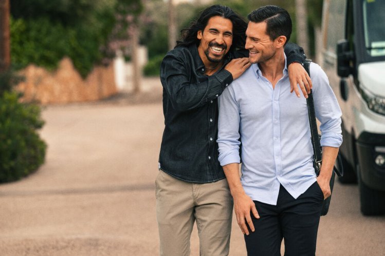 Camicia Burlingham Uomo Slim Fit con Colletto Italiano