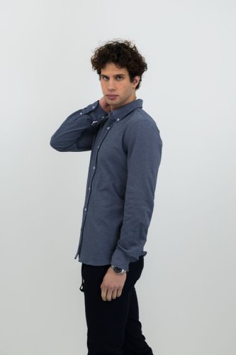 Camicia Burlingham Uomo Slim Fit con Colletto Italiano