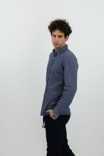 Camicia Burlingham Uomo Slim Fit con Colletto Italiano