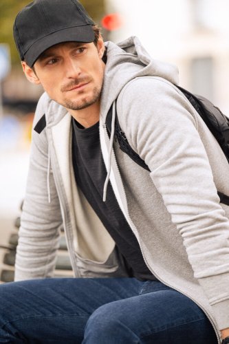 T-shirt Twoville in cotone eco fiammato, girocollo, 160g/m2