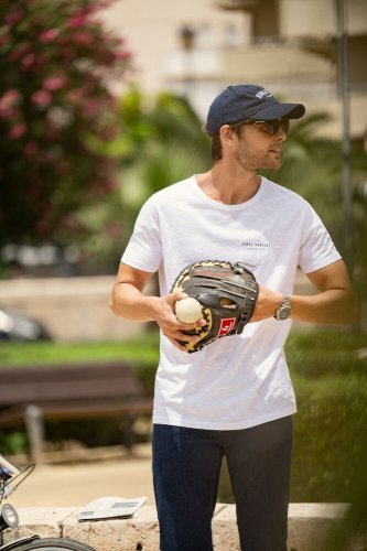 T-shirt Twoville in cotone eco fiammato, girocollo, 160g/m2