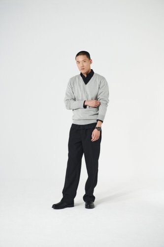 Cardigan Aston uomo scollo V, 100% cotone soft-touch, Medium Fit