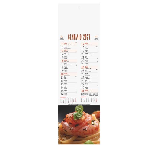 Silhouette Gastronomia Calendario Trimestrale 14x47 cm Patinato