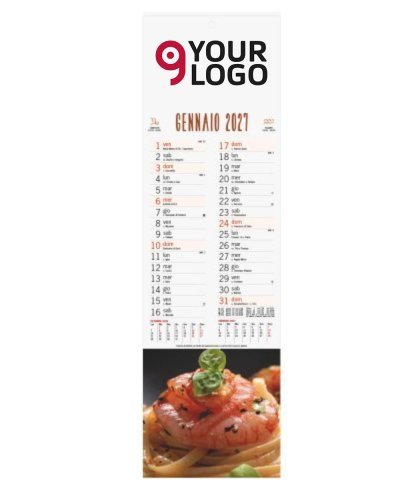 Silhouette Gastronomia Calendario Trimestrale 14x47 cm Patinato
