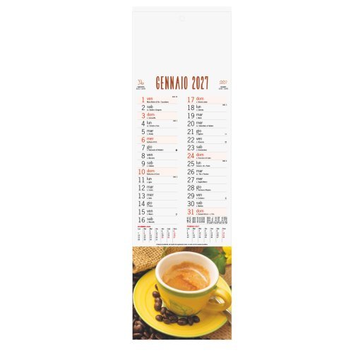 Silhouette Caffè Calendario Trimestrale 12 fogli 14x47 cm