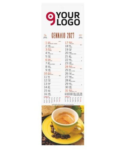 Silhouette Caffè Calendario Trimestrale 12 fogli 14x47 cm