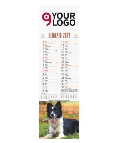 Calendario olandese Silhouette Cani&Gatti 14x47 cm, 12 mesi