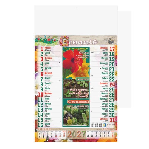Calendario Orto e Giardino 2027, 12 fogli, carta patinata