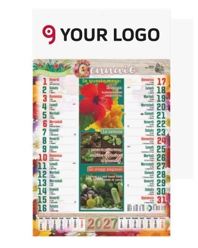 Calendario Orto e Giardino 2027, 12 fogli, carta patinata