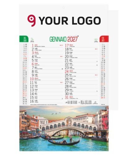 Calendario Italia Cities 2027 trimestrale 29x47cm carta patinata