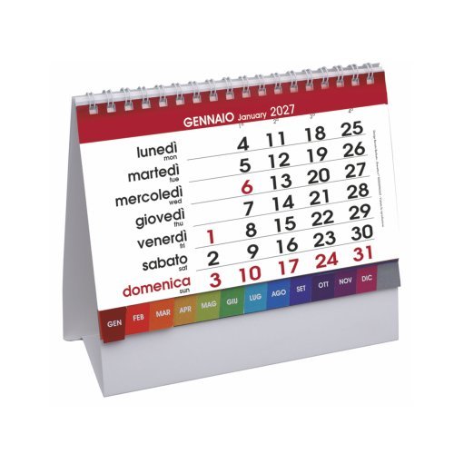 Calendario da tavolo desk bianco, 13 fogli, carta patinata