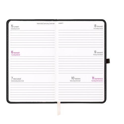 Agenda Settimanale 2027 PU, elastico, 9x14cm