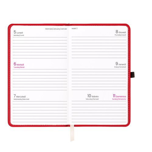 Agenda Settimanale 2027 PU, elastico, 9x14cm