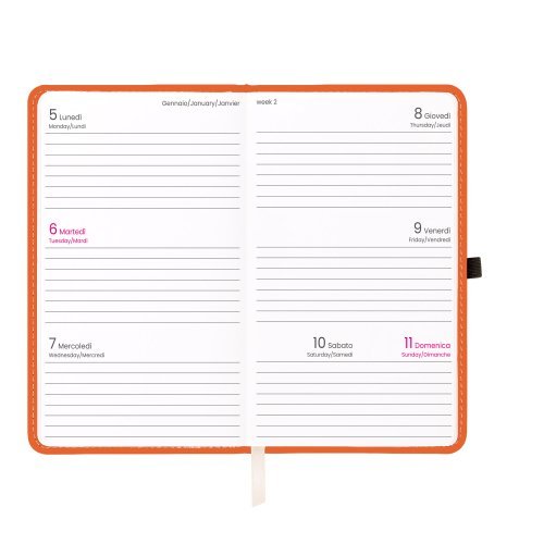 Agenda Settimanale 2027 PU, elastico, 9x14cm
