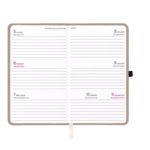Agenda Settimanale 2027 PU, elastico, 9x14cm