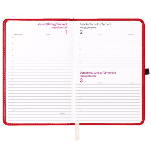 Agenda giornaliera in PVC e cartone 12x18 cm elastico