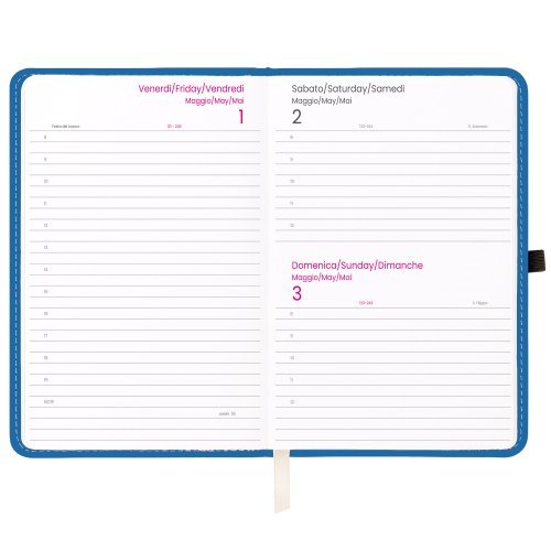 Agenda giornaliera in PVC e cartone 12x18 cm elastico
