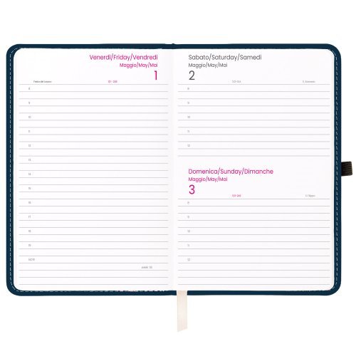 Agenda Giornaliera 2027 PU Rigida 15x21cm con Anello Penna