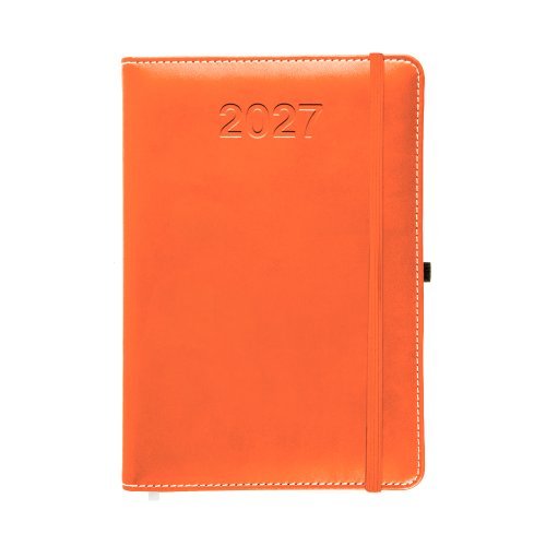 Agenda Giornaliera 2027 PU Rigida 15x21cm con Anello Penna