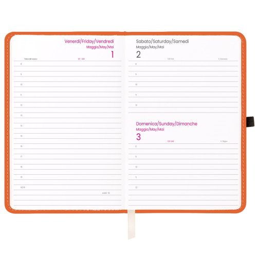 Agenda Giornaliera 2027 PU Rigida 15x21cm con Anello Penna