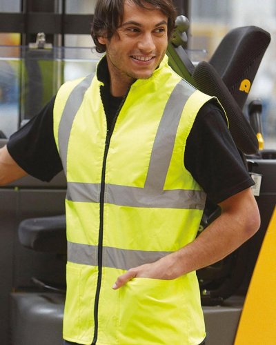 Gilet in pile reversibile Fluo Hi-Vis-Yellow
