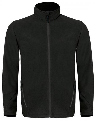 Pile uomo con cerniera intera Black