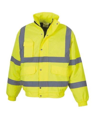 Giacca sicurezza Bomber con cappuccio Classe 3 Hi-Vis-Yellow
