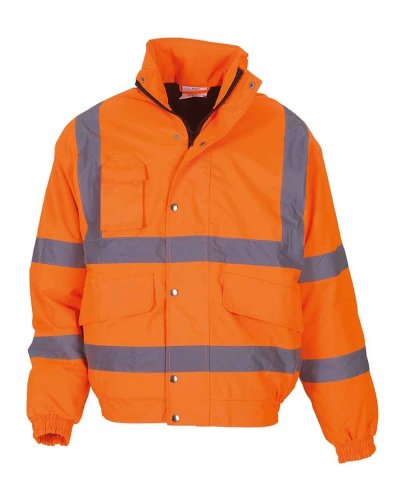 Giacca sicurezza Bomber con cappuccio Classe 3 Hi-Vis-Orange