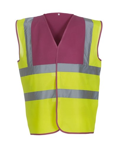 Gilet Fluo 2 Band and Brace Hi-Vis-Yellow / Raspberry