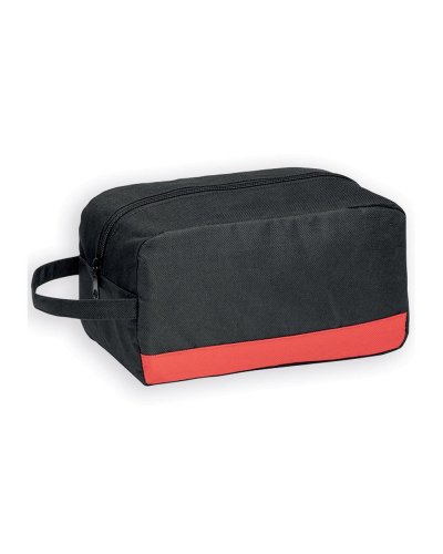 Beauty case con tasche interne e gancio Rosso