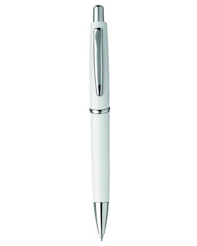 Penna a sfera in plastica con clip in metallo Bianco