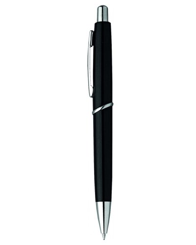 Penna a sfera in plastica con clip in metallo Nero