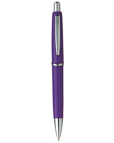 Penna a sfera in plastica con clip in metallo Viola