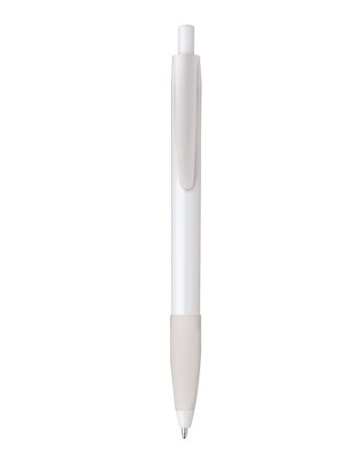 Penna sfera a scatto in plastica Bianco