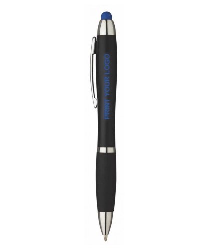 Touch pen con led a scatto rotante Blu