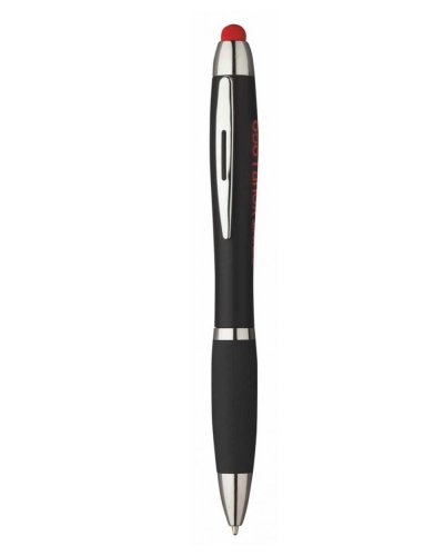 Touch pen con led a scatto rotante Rosso