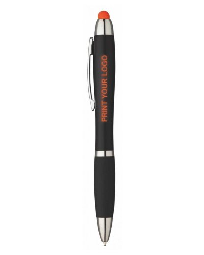 Touch pen con led a scatto rotante Arancio