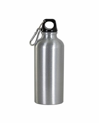 Borraccia 400ml con Moschettone Argento