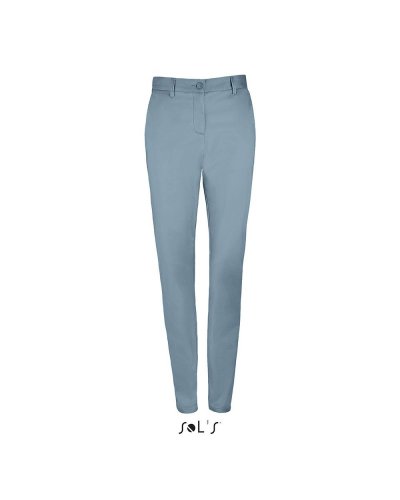 Pantalone donna satinato Jared Blu scuro crema